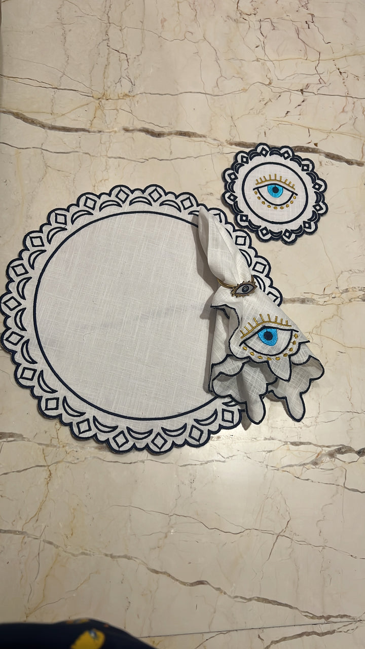Evil Eye linen set ( set of 16pieces)