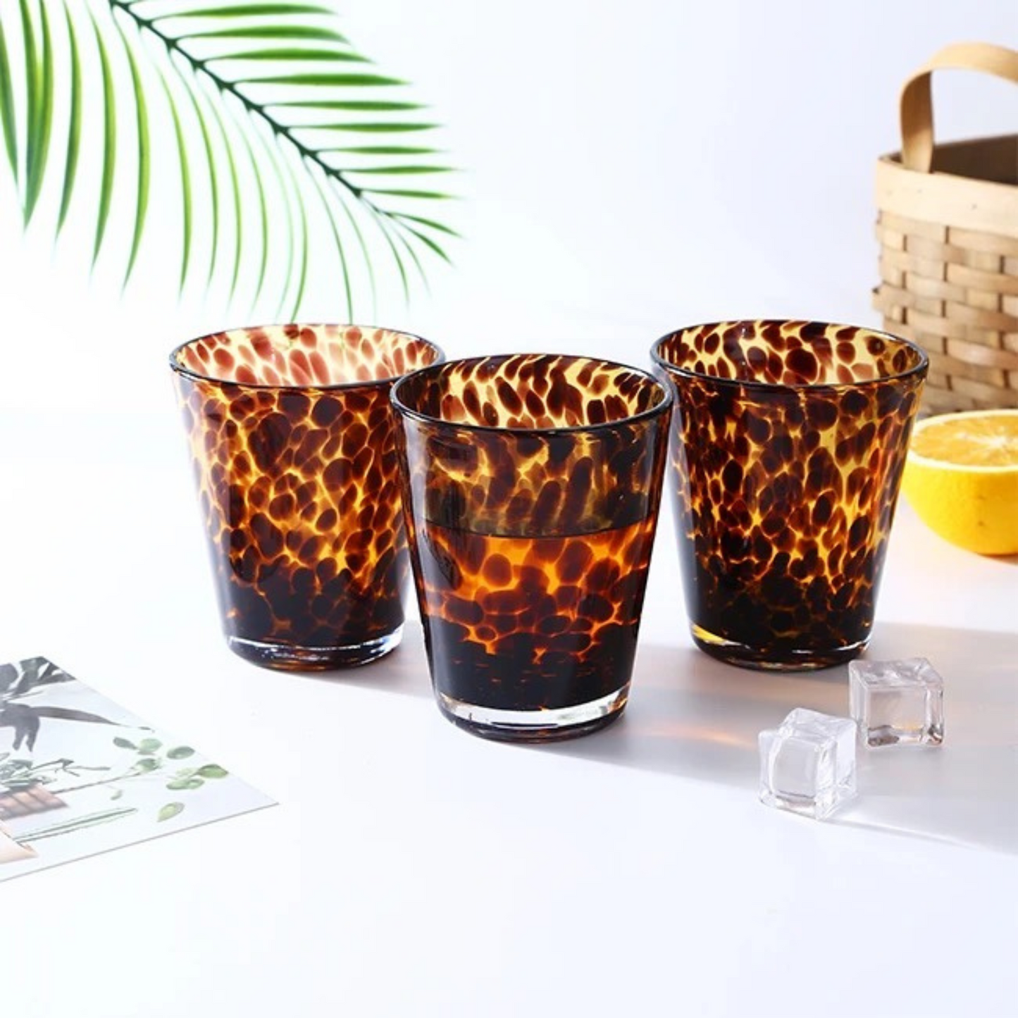 Leopard glasses (set of 2)