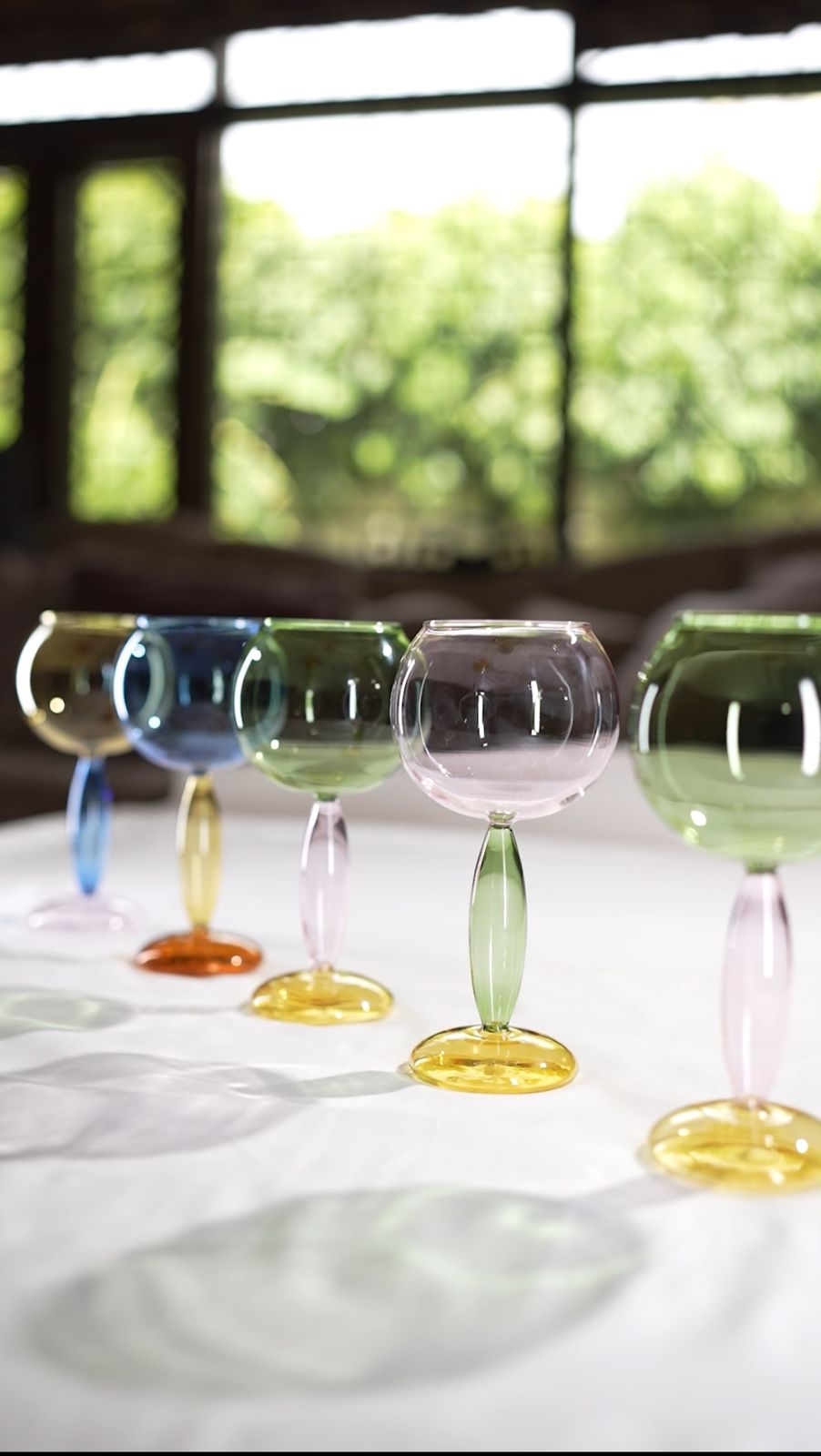 Set of 4 wine Goblets ( All different colours)