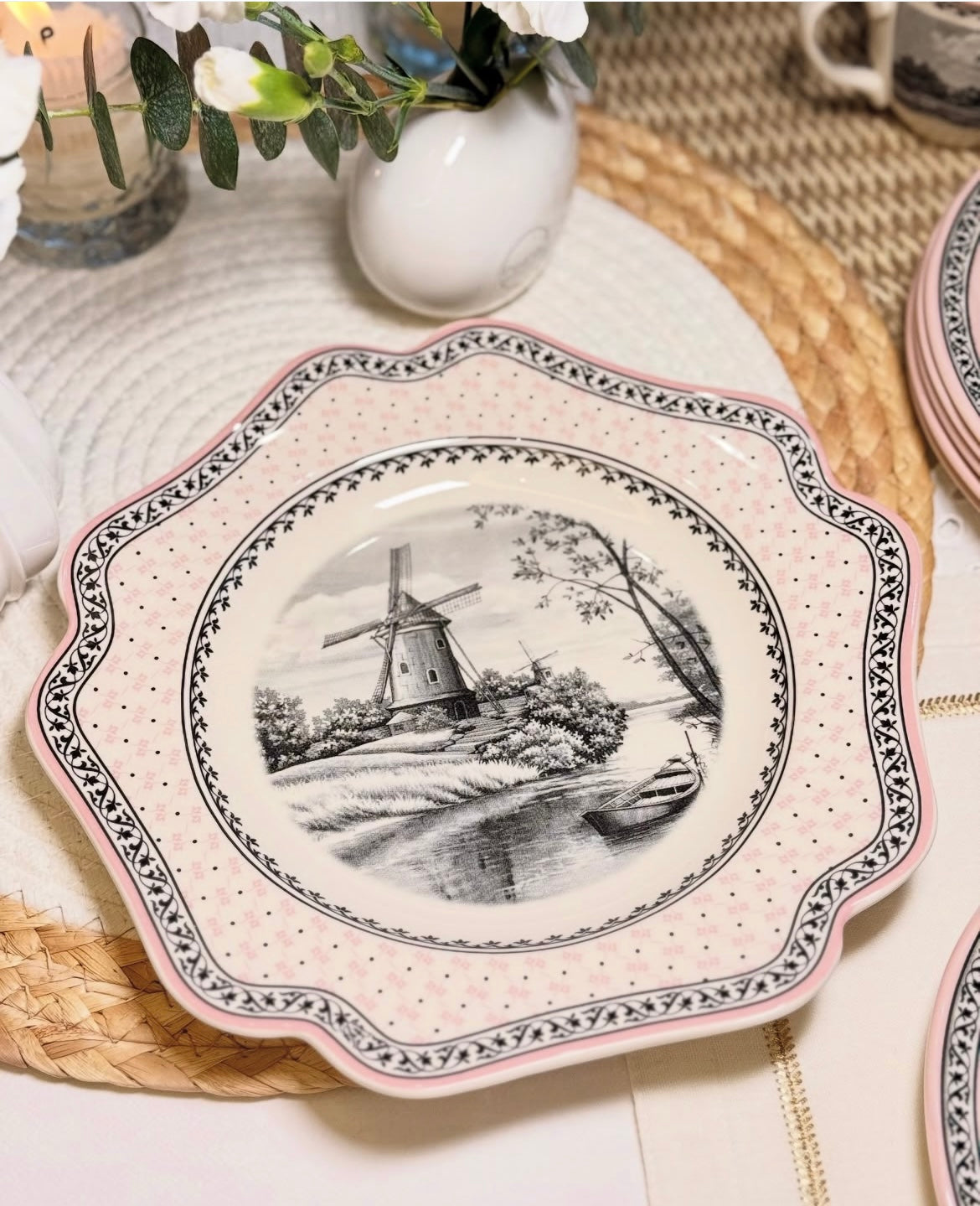 Blush Windmill Plate 9” (Set of 2)