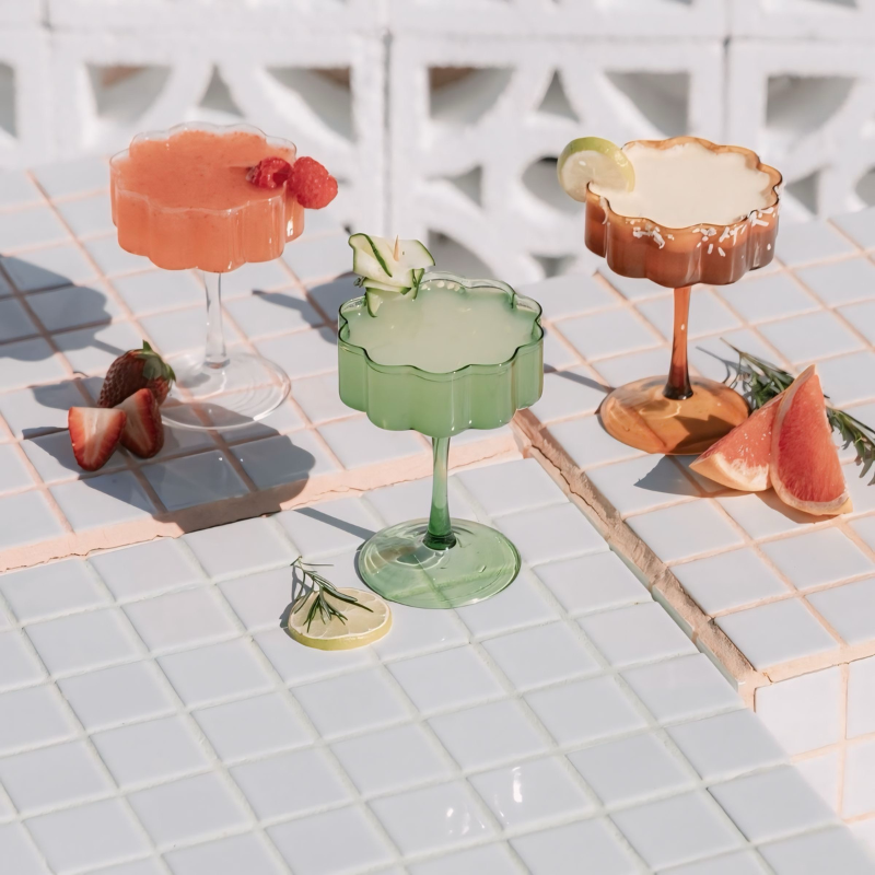 Tulip glasses (set of 4 all different colour)