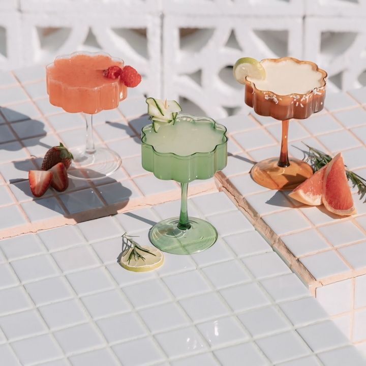 Tulip glasses (set of 4 all different colour)