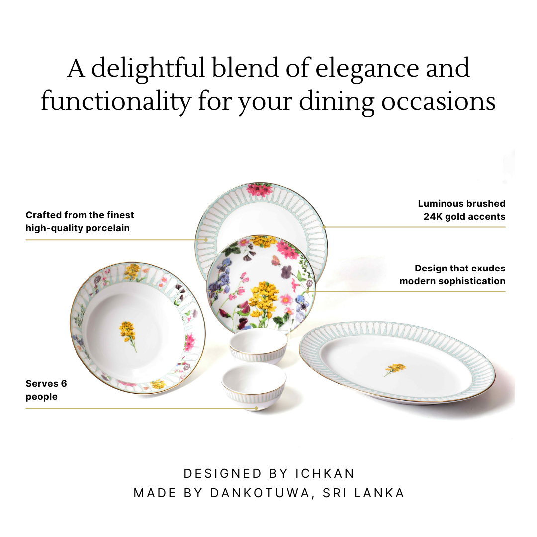 21 pc Dinner set | Yellow | Basant