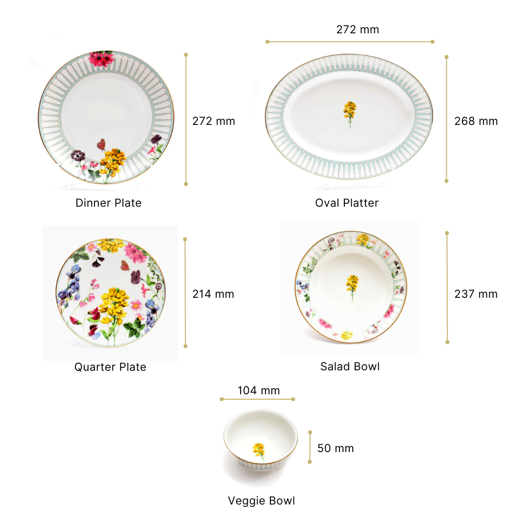 21 pc Dinner set | Yellow | Basant