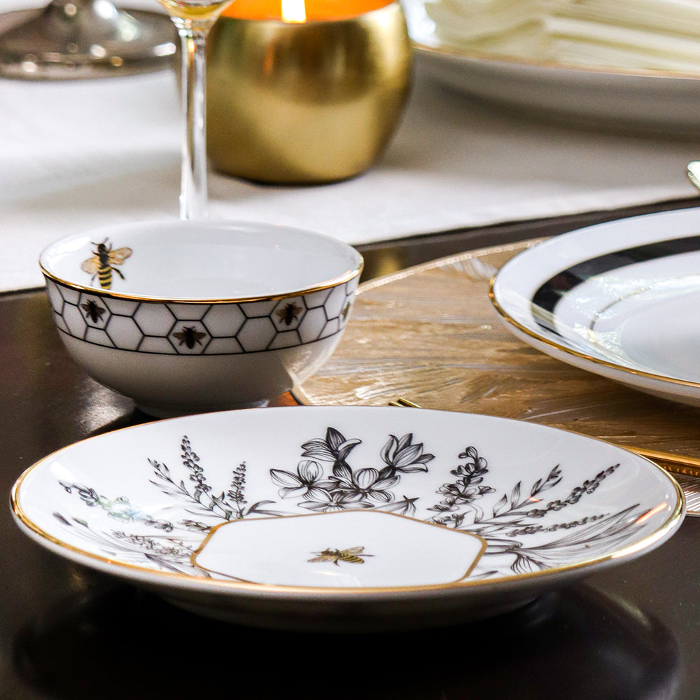 21 pc Dinner set | Black | Bee