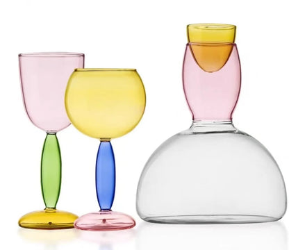 Set of 4 wine Goblets ( All different colours)