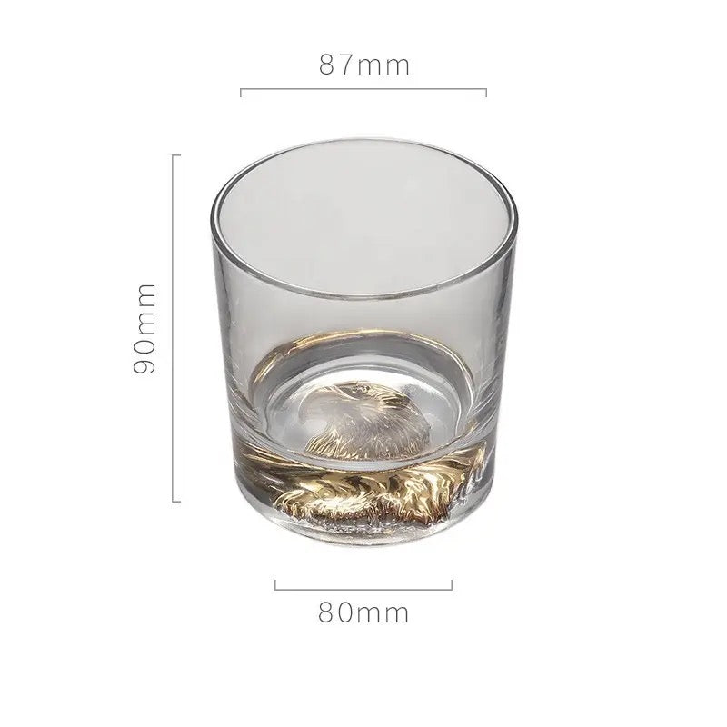 GUILDED MAGESTY LION/EAGLE WHISKEY GLASS (SET OF 4)