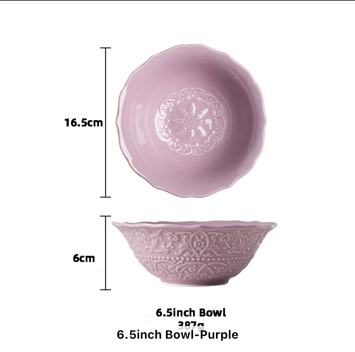 LAVENDER BLOOM (Embossed serving bowl)