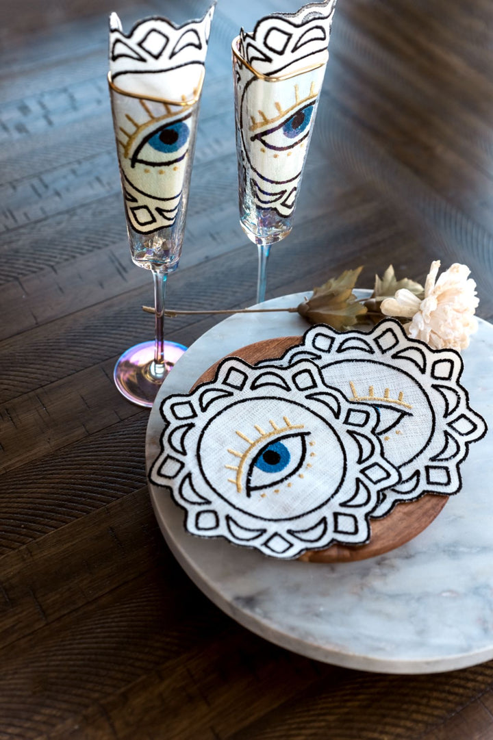 Evil Eye linen set ( set of 16pieces)
