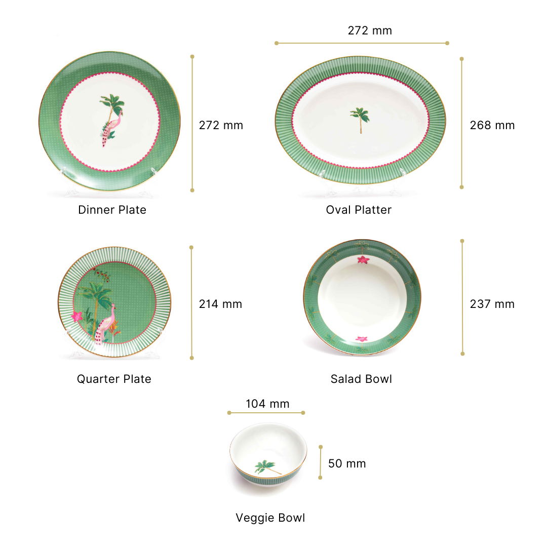 21 pc Dinner set | Green | Mayura