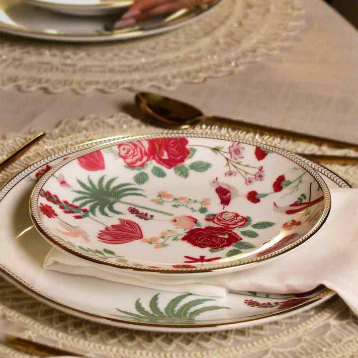 21 pc Dinner set | Red | Mughal Garden